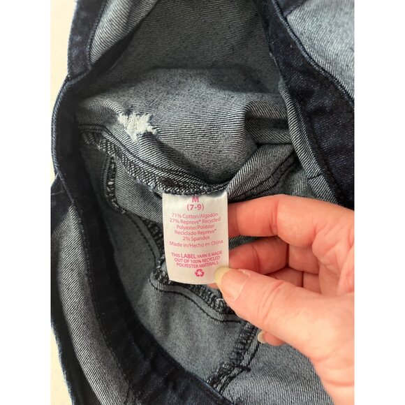 NoBo‎ Shortalls Womens Size Jr Medium 7/9 Blue Denim Distressed Overalls Grunge - Picture 10 of 13